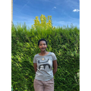T-shirt femme anthracite clair-La tête de l'homme Bambara 100% coton bio
