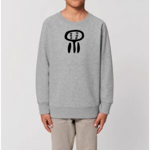 Sweat enfant unisexe gris -Le chef Dogon 100% coton Bio