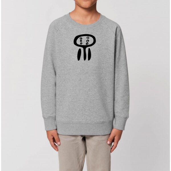 Sweat enfant unisexe gris -Le chef Dogon 100% coton Bio