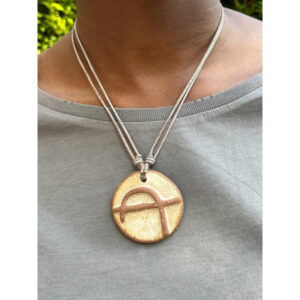 Collier en terre cuite-La bonne tête Bambara Fait main terre cuite