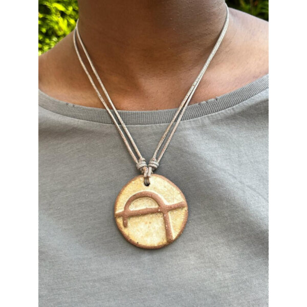 Collier en terre cuite-La bonne tête Bambara Fait main terre cuite