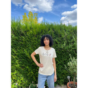 T-shirt Femme écru-By Kady. H 100% coton Bio