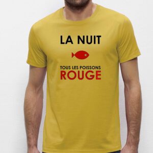T-Shirt Homme-La nuit tous les poissons ROUGE