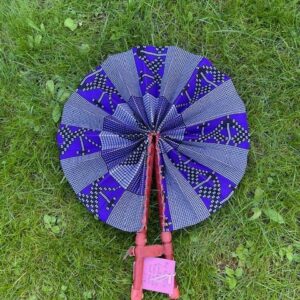 Eventail  Kinté 10 en tissu coton fait main