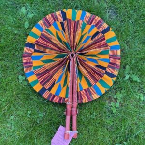 Eventail  Kinté 14 en tissu coton fait main