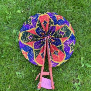 Eventail  Kinté 27 en tissu coton fait main