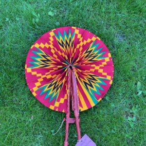 Eventail  Kinté 29 en tissu coton fait main