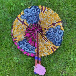 Eventail  Kinté 3 en tissu coton fait main