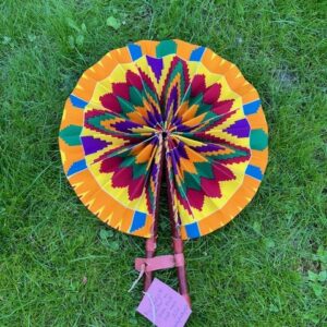 Eventail  Kinté 32 en tissu coton fait main