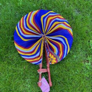 Eventail  Kinté 34 en tissu coton fait main