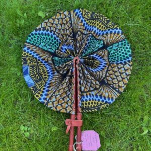 Eventail  Kinté 5 en tissu coton fait main