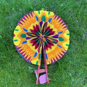 Eventail  Kinté 7 en tissu coton fait main