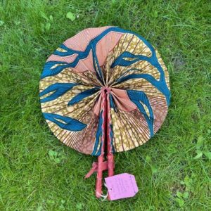 Eventail  Kinté 9 en tissu coton fait main