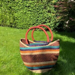 Panier artisanal bolga Faida 21 avec anses en cuir (Copy)