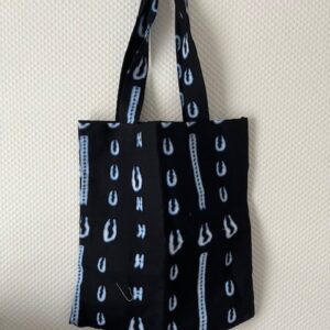 Tote bag en tissu imprimé indigo 100% coton  44cmX34cm