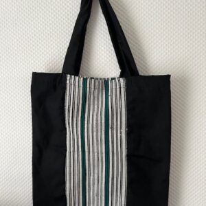 Tote bag bande tissée/Mali avec popiline 44cmX34cm