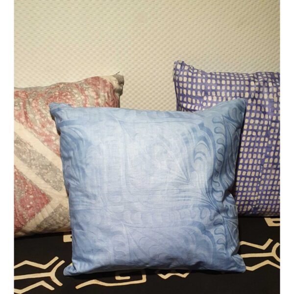 Coussin  déhoussable en coton 40X40 1 face motif 1 face unie – Image 3