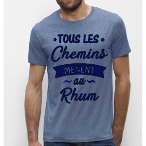 T-shirt Homme-Tous les chemins mènent au rhum