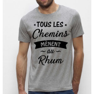 T-shirt Homme-Tous les chemins mènent au Rhum