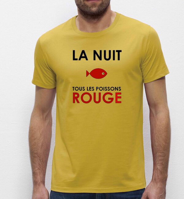 T-Shirt Homme-La nuit tous les poissons ROUGE